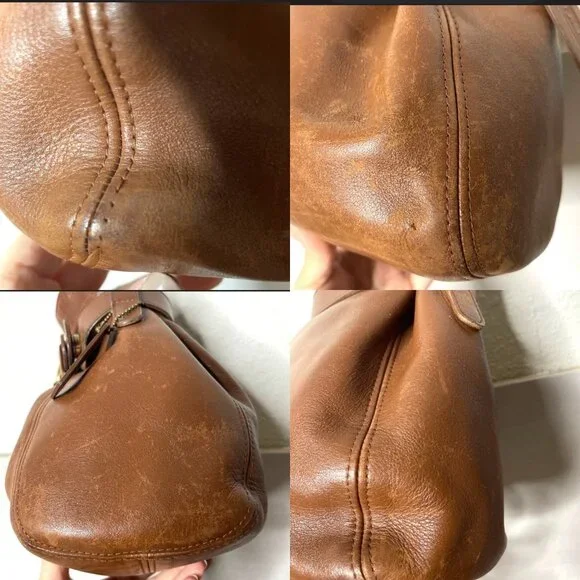 Vintage 90s Coach SoHo Tanned Leather Bucket Crossbody Bag Adjustable Strap 4156 - Picture 5 of 8